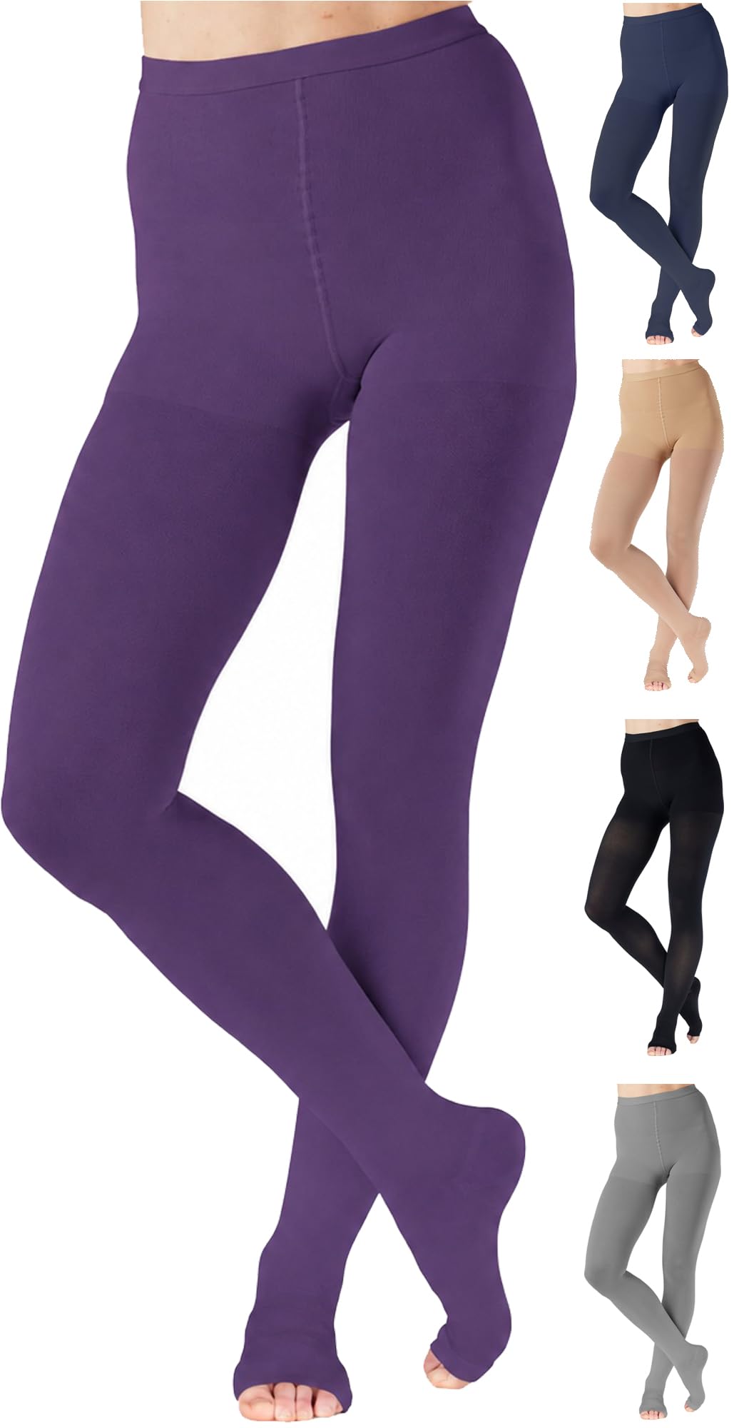 ABSOLUTE SUPPORT Compression Pantyhose 20-30mmHg, Opaque, Purple, 3X-Large
