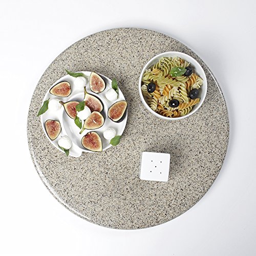 Cappuccino, Gloss, 16", Cultured Granite, Crater, Lazy Susan, Turntable #TOP2
