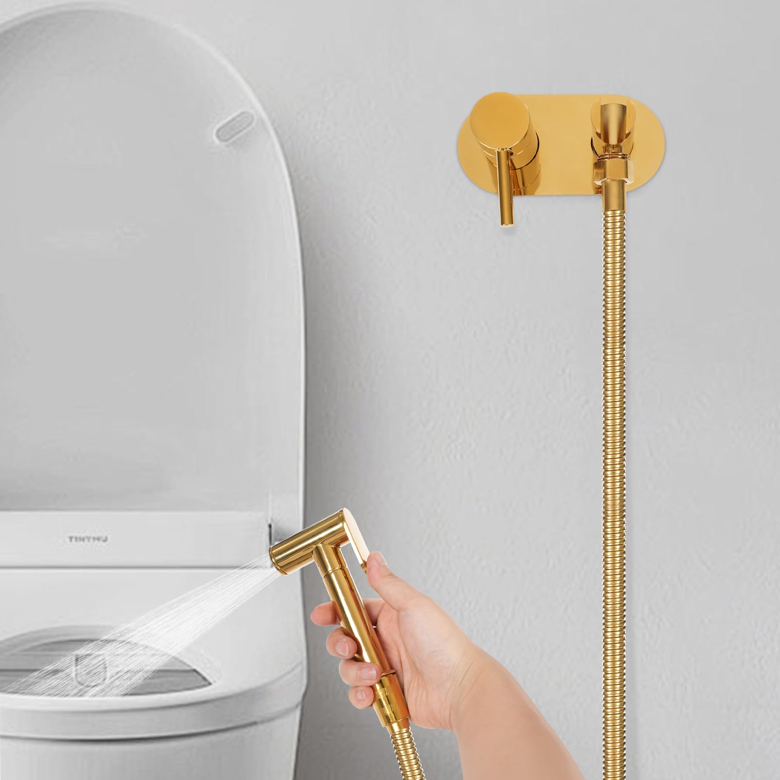 Set per bidet per l'igiene personale, a mano, in acciaio inox, per bidet e bidet regolabile, per l'igiene personale