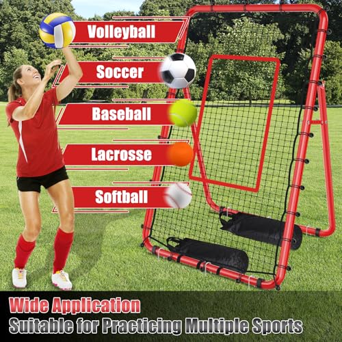 TomCare 7x4FT Volleyball Rebounder Net Bounce Back Training Equipment with 5 Adjustable Angles Volleyball Practice Net for Bumping & Spiking Portable & Steady Indoor Outdoor Rebound with Sandbags by TomCare - Image 6