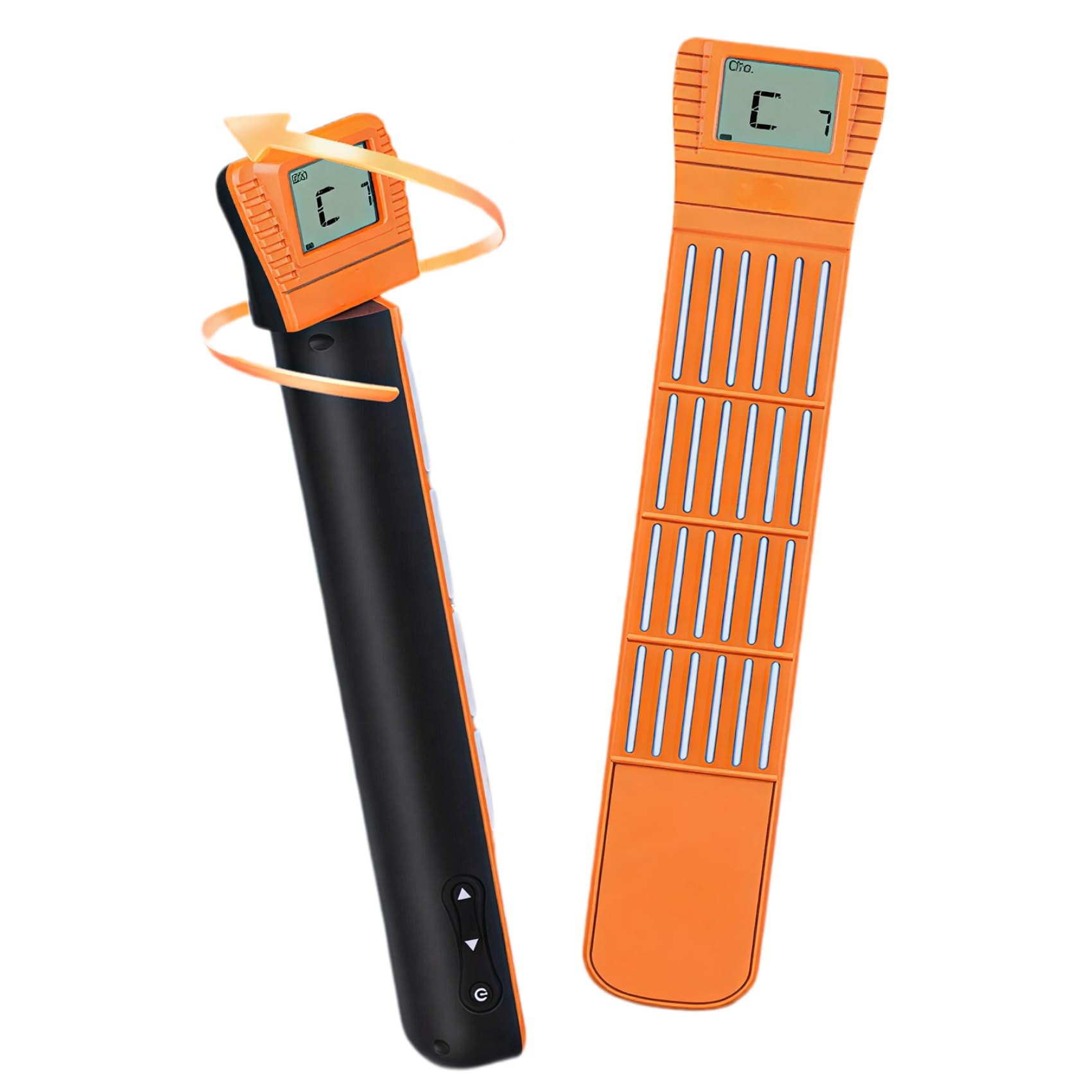 Digital Guitar Chord Trainer, tragbare 6-Bund-Gitarre Training Tool mit rotierenden Chart-Bildschirm, Anfänger Praxis Tool mit Akkord Chart Metronom, SCT-80 (Orange verbesserte Version)