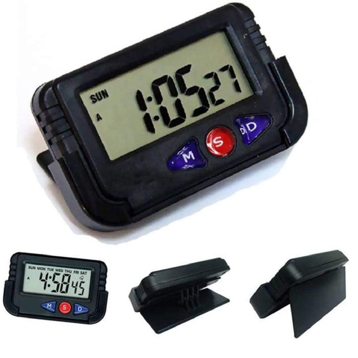 SELLORIA Digital Car Dashboard Clock and Stopwatch with Flexible Stand, Black (B0CCML1BQG) Amazon Price History, Amazon Price Tracker