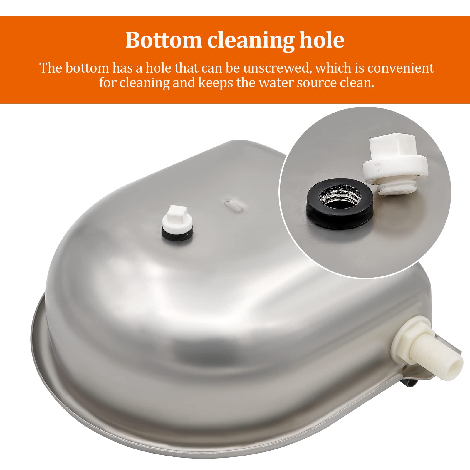 Abreuvoir Automatique pour Chien, Abreuvoir en Acier Inoxydable avec Bouchon de Vidange et Valve Flottante pour Chien, Porc, ChèVre et Mouton