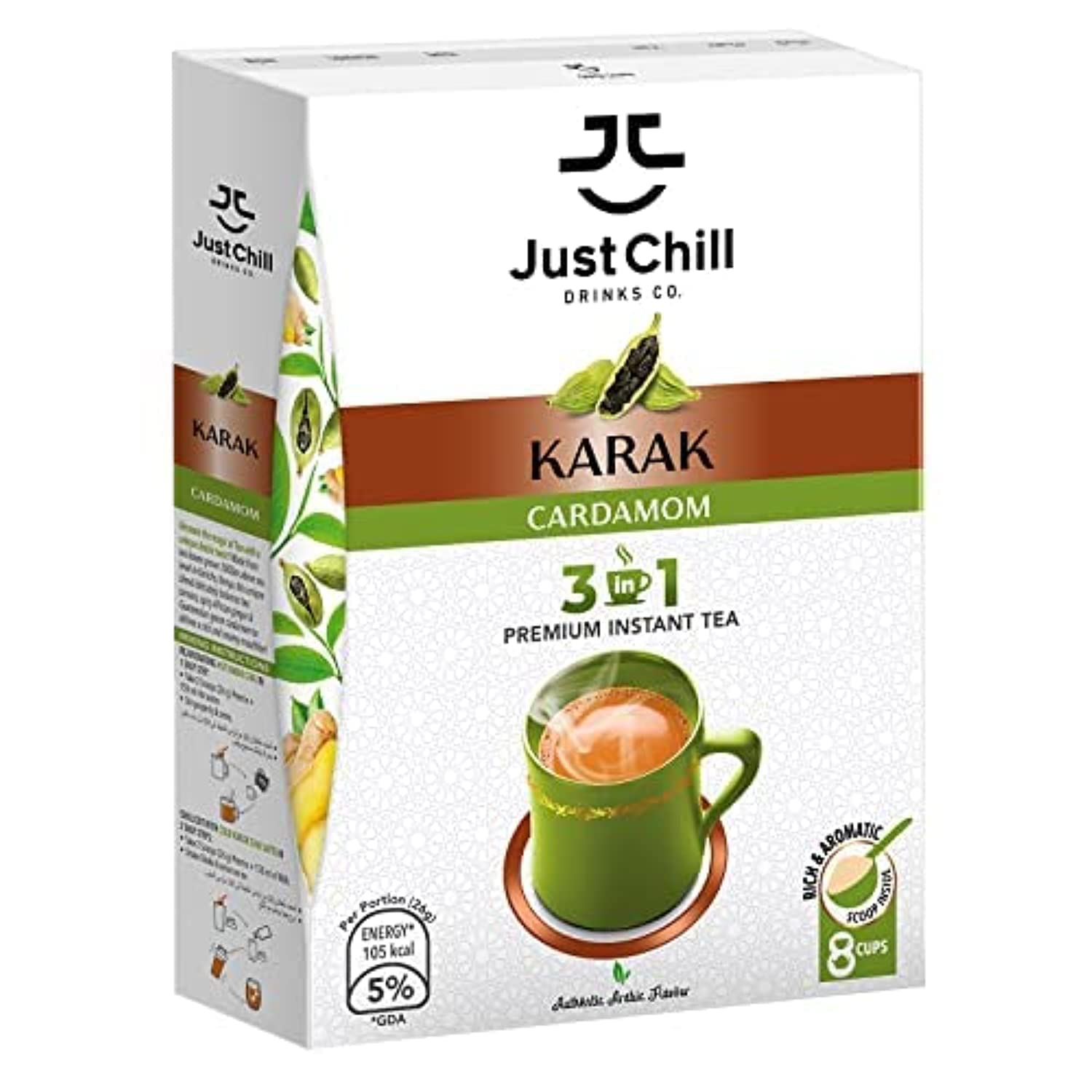 Just Chill Drinks Co., Tea Premix Cardamom Karak Chai, 220 grams
