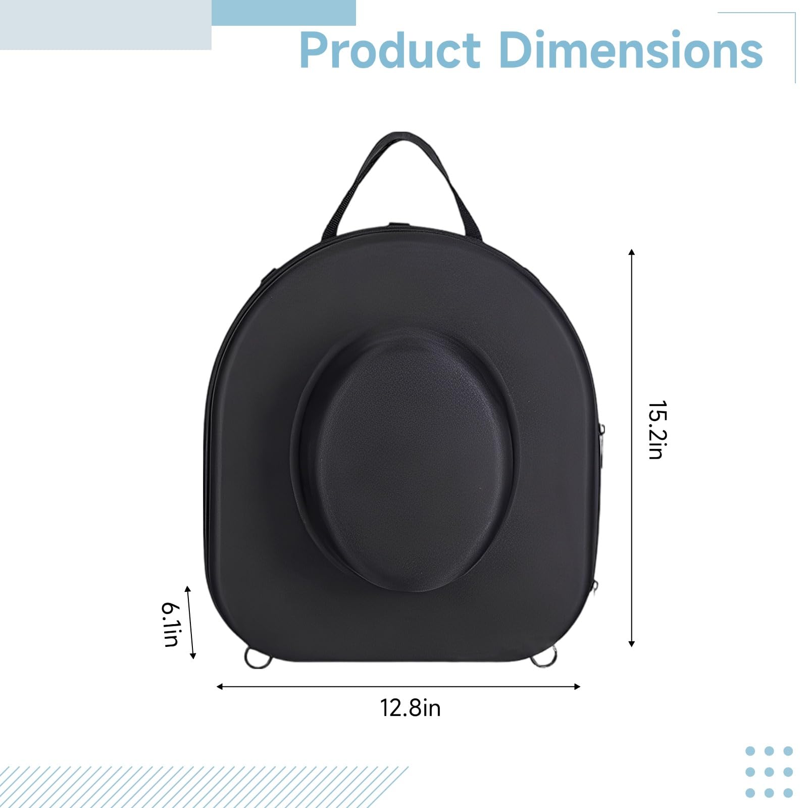 Cowboyhut-Reisetasche, 38,5 cm, harte Tragetasche, bruchsicherer Cowboyhuthalter zur Aufbewahrung, schützende Westernhut-Transporttasche, inklusive verstellbarem Schultergurt