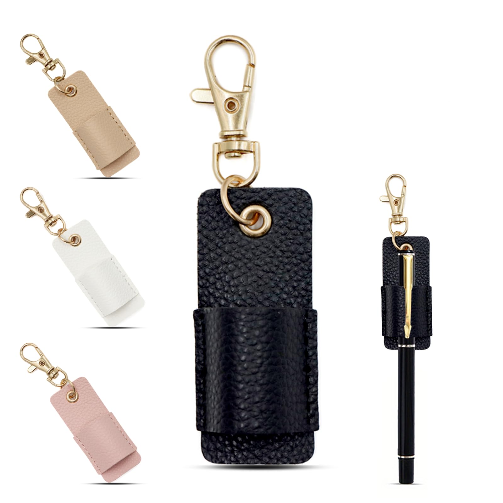 BaraRose ペンホルダー ストラップ ペンホルダー 首掛け プペンホルダー メタルクリップ付き PUレザー 紛失防止ペンスト 利用空間アップ ペン収納 ペン立て 筆差し 鉛筆 ボールペンに対応 多機能ペン挿入アクセサリー 省スペース メガネ小物 整理収納 持ち運びが簡単でビジネスマンや看護士 学生用