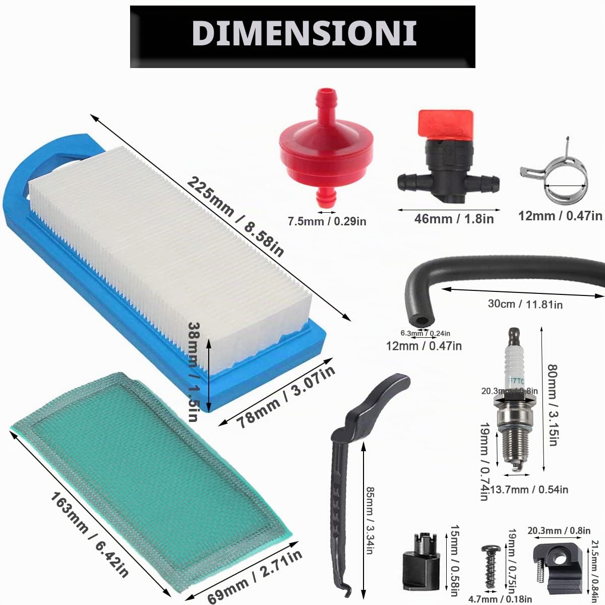 ZAMDOE 799727 698620 Sostituzione carburatore per Briggs & Stratton 794572 14HP 15HP 16HP 17HP 17,5 HP 18HP Intek Motori Trattore Tosaerba Nikki Carb con Filtro dell'Aria Candela