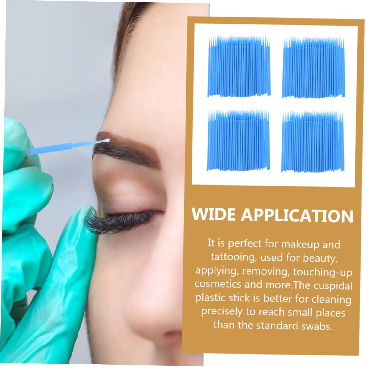 4packs Multipurpose Beauty Swabs of Applicator Brushes for Eyelashes Makeup and Lightweight Easy to Use for Home and Professional Settings