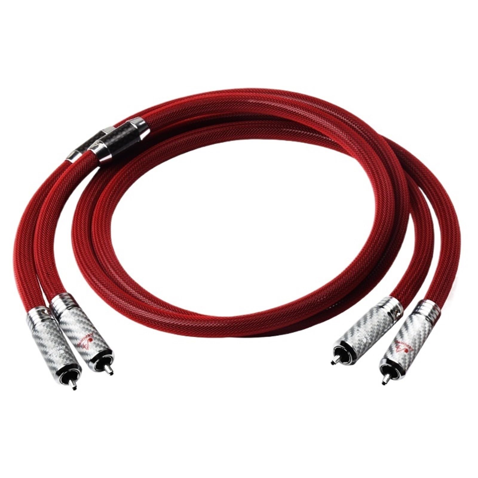HiFi RCA Cable Hi-end 6N Pure Sliver 2RCA to 2RCA Cord Male to Male Connector Audio Cable for Amplifier Home Theater DVD(1.5m)