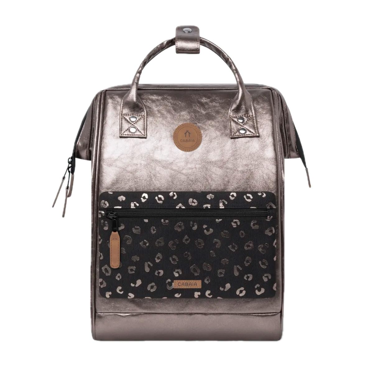 CABAIA - Sac à Dos Adventurer Louisville - Medium 18L - Déperlant - Compartiment Ordinateur Portable 13" - 2 Poches - Certifié Vegan - Sac Voyage, Affaires, École pour Homme et Femme - Marron