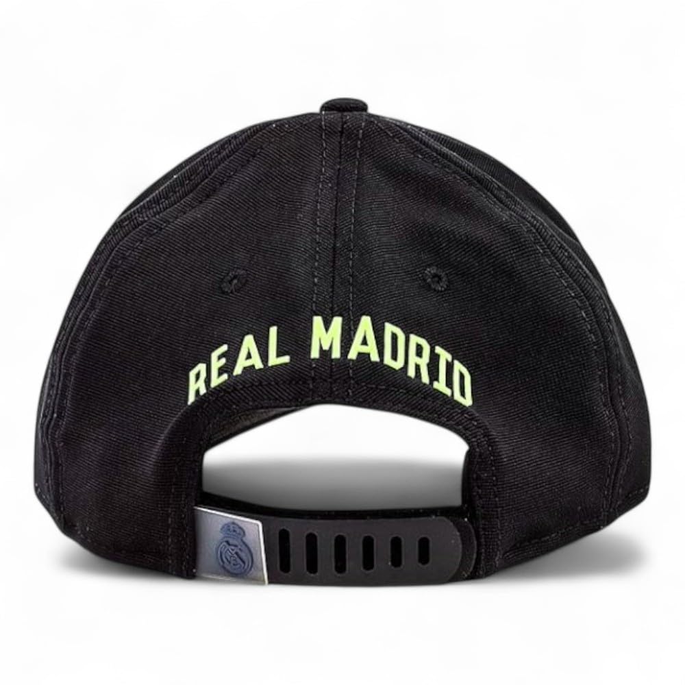 Real Madrid Gorra Infantil Negro/Lima Unisex