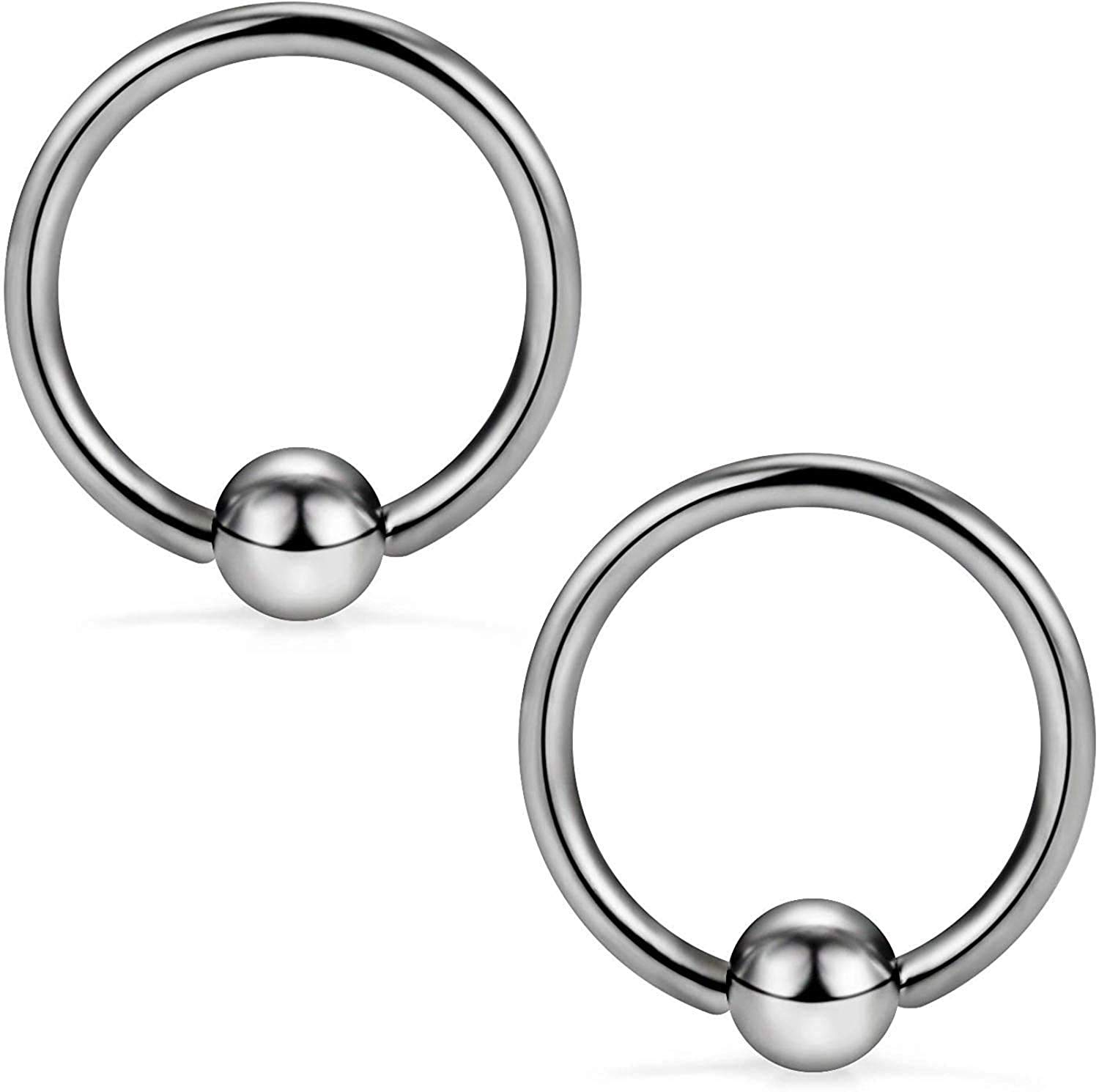 Sponsored Ad - 316L Stainless Steel No-Tarnish No-Rusting 14mm 2-In1 Pierced As-Well-As Non-Pierced Clip-On Nose Ring For Women And Girls (NR0157) 1 Pair