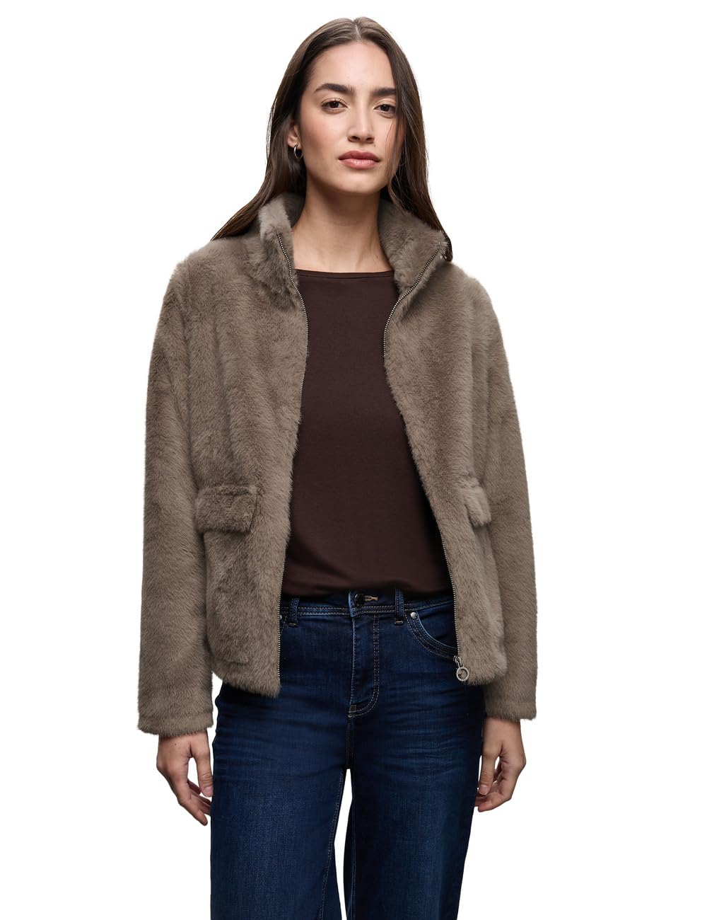 Street One Damen Jacke mit abnehmbarem Kragen