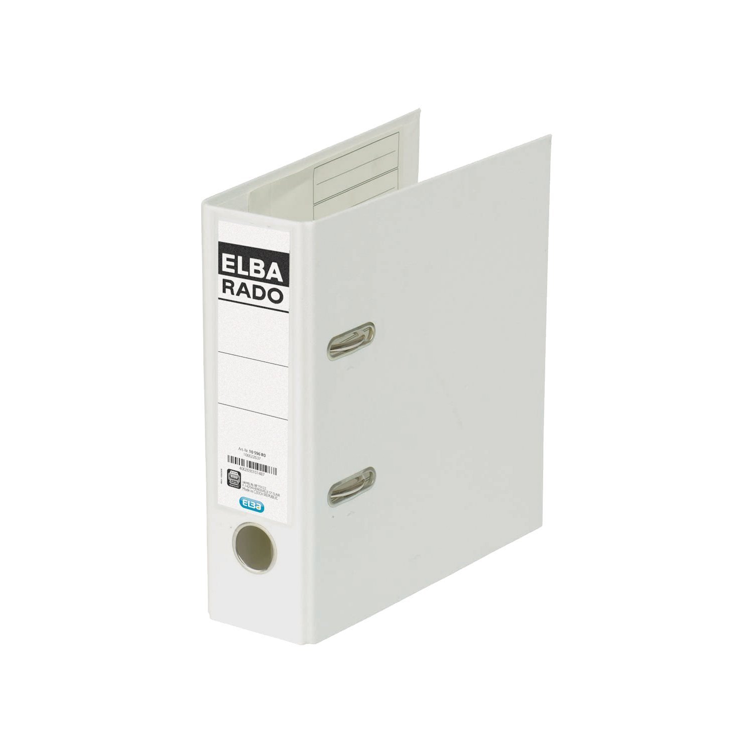 10er Sparpack ELBA Ordner rado plast DIN A5 hoch, Rückenbr. 75 mm, weiß (10, weiß)