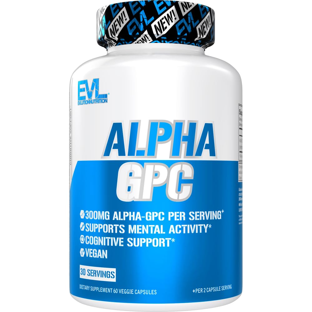 EVL Alpha GPC 600mg Nootropic Brain Support Supplement - 30 Servings