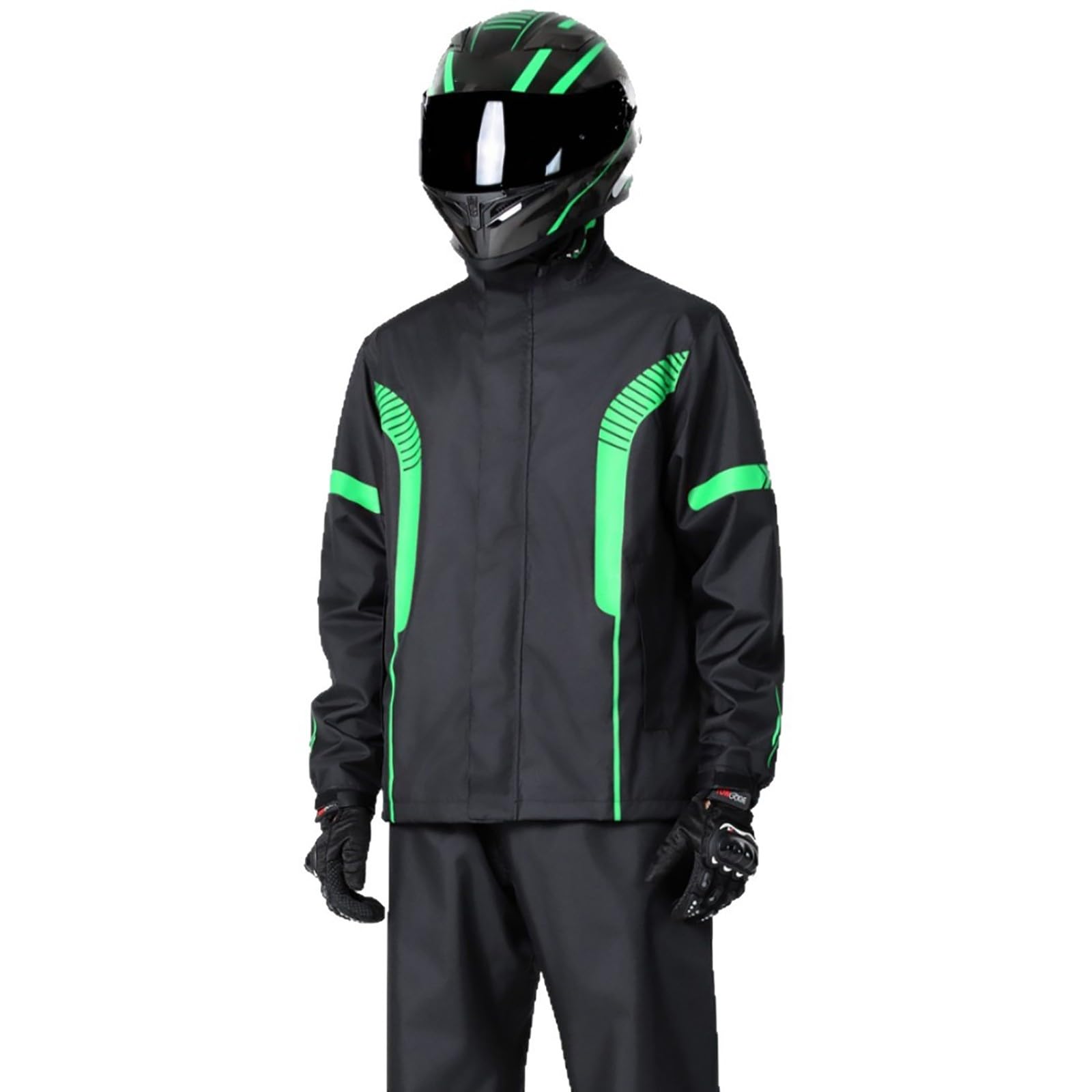 Generisch Tuta impermeabile da donna e uomo, giacca e pantaloni da pioggia, riflettente, impermeabile, ad alta visibilità, antivento, per lavoro, moto, golf, pesca, escursionismo