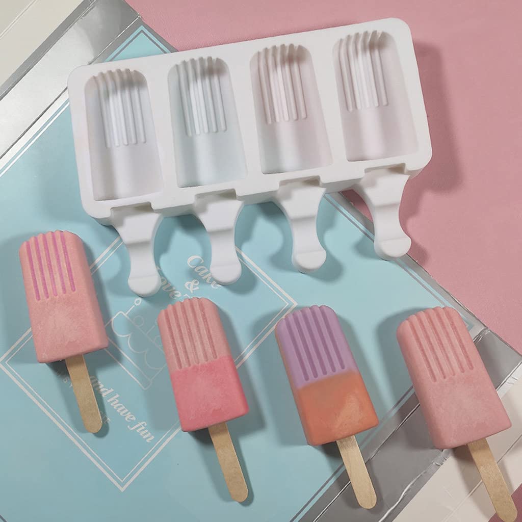 Molde reutilizable for hacer helados, de silicona de grado alimenticio, for paletas caseras de cocina.,Moldes para helados