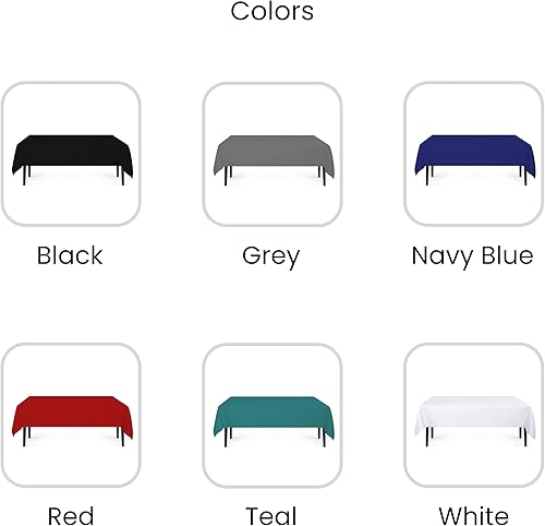 Miniatura 8 de Cotton Clinic Mantel rectangular de 60 x 84 pulgadas, lavable, 100% algodón, mantel de tela resistente para mesa de comedor, uso diario, fiestas de