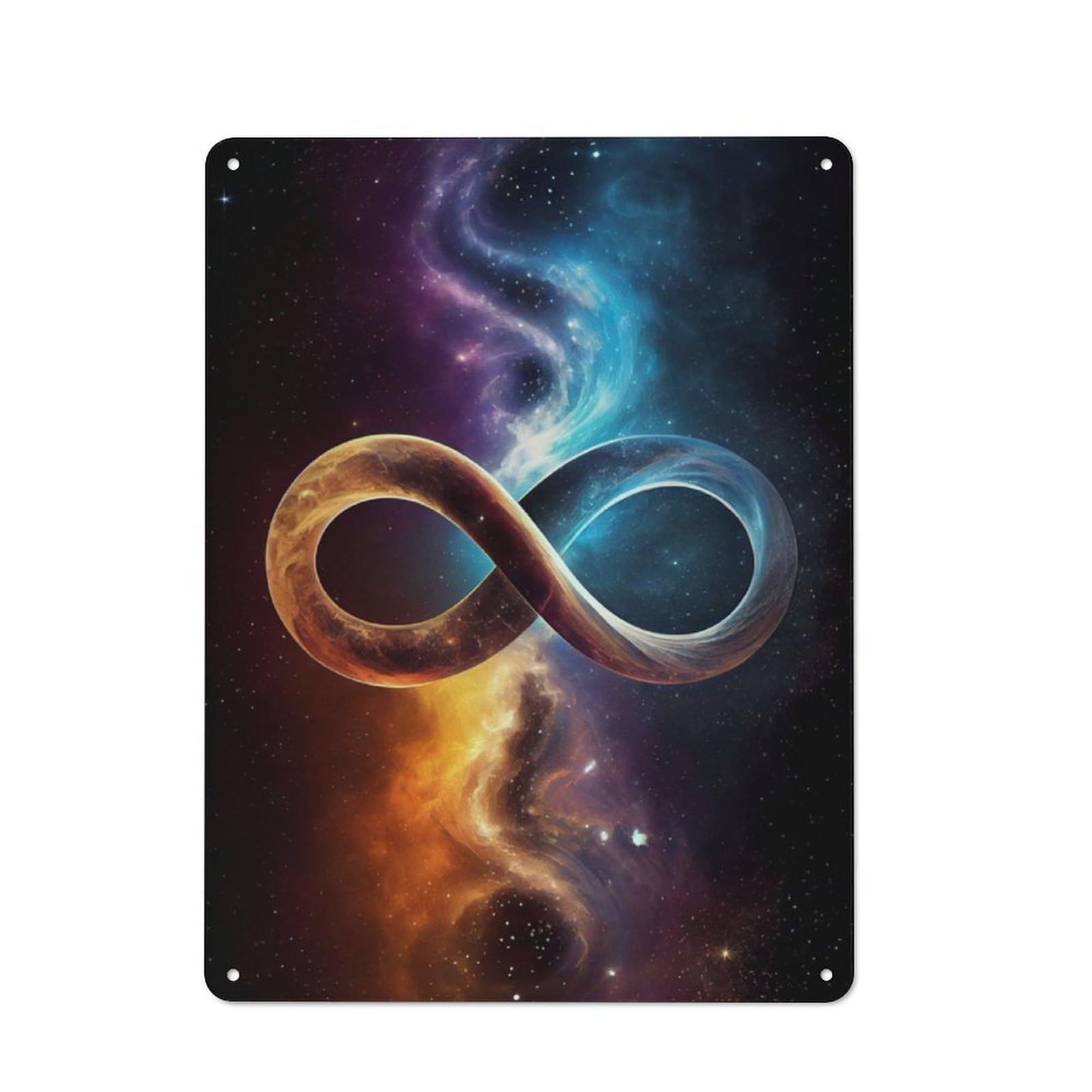 Junmoney Celestial Infinity Symbol Rustic Metal Sign 40X30cm Featuring For Garage Wall, Suited To Garage Decor Collectors