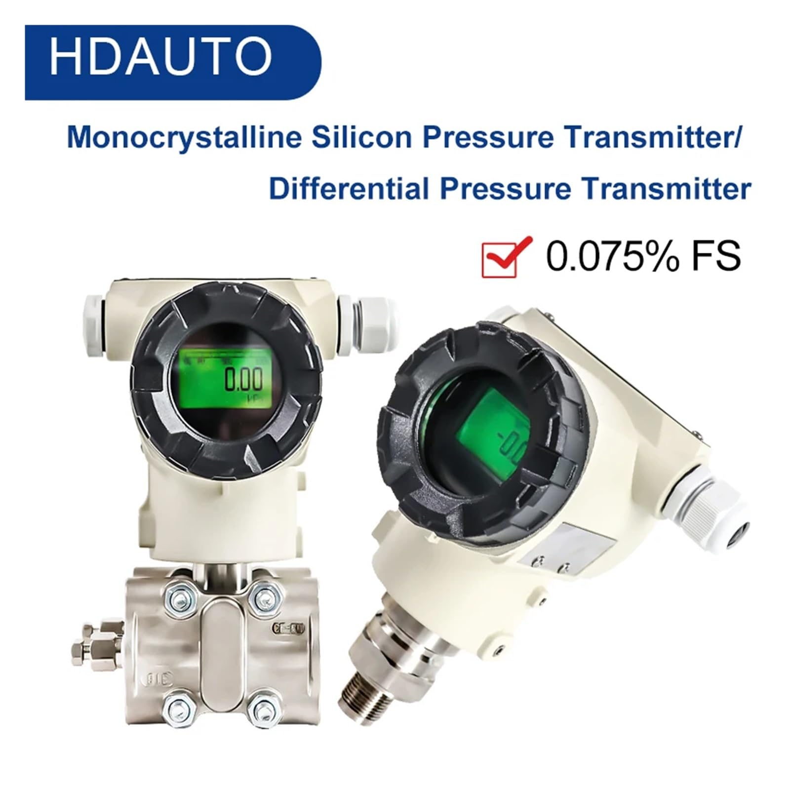 Sensores de presión Sensor de presión de aire y aceite LCD inteligente, transmisor de presión de silicio monocristalino, 0,075 de precisión Utilizados en la industria, fábricas, etc.(0-100kpa absolute