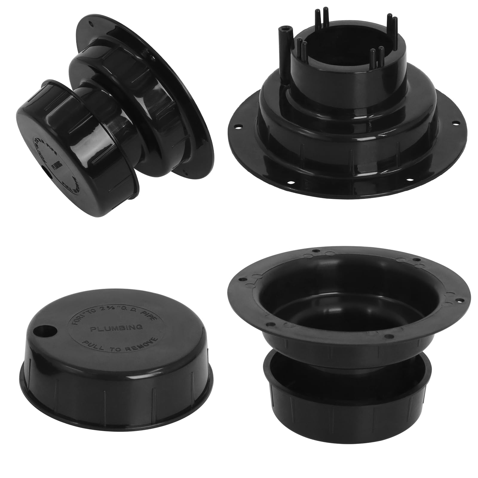 Wadoy RV Roof Vent Cap Replacement (2-Pack) - Fits 1" To 2-3/8" Pipe, Plastic Sewer Vent Cover For Campers