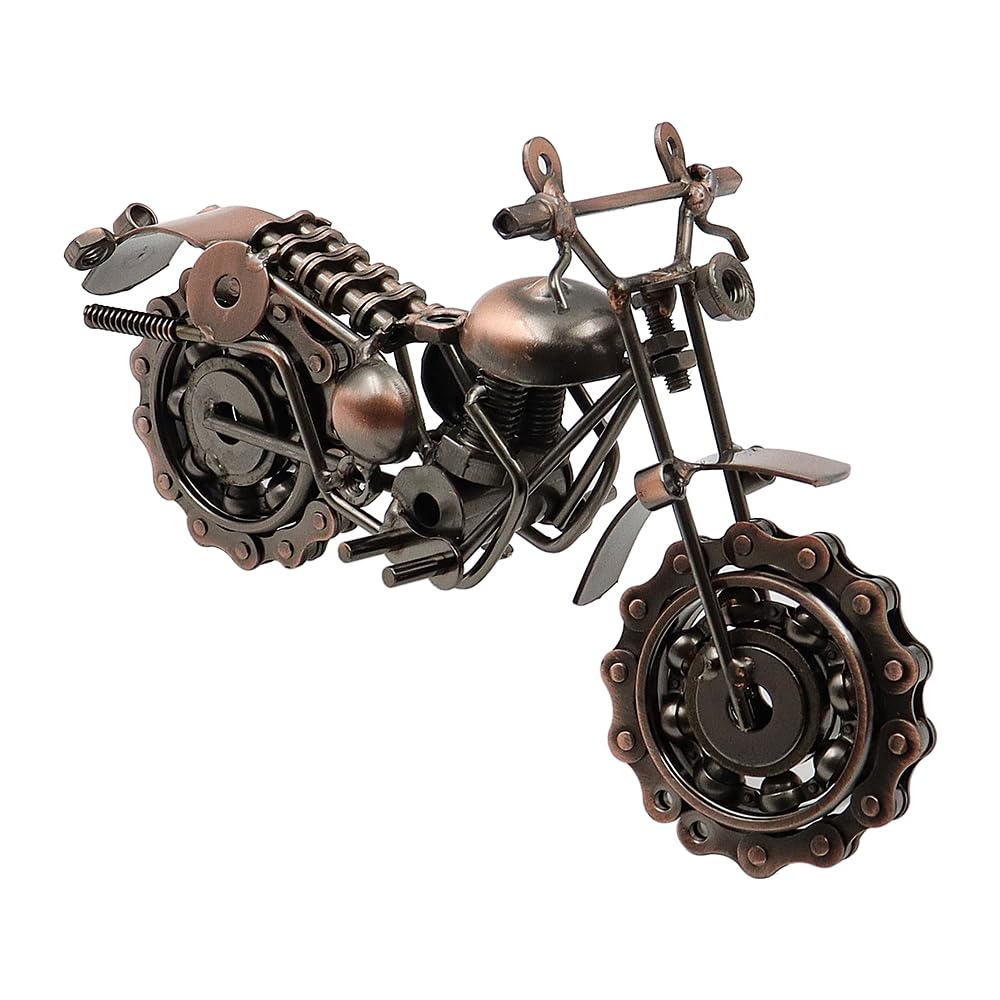 NUZAMAS Motorbike Model Ornament Retro Classic Iron Motorcycle Model Vintage Motorbike Sculpture Figurine for Gifts Home Office Tabletop Decoration 20×12cm