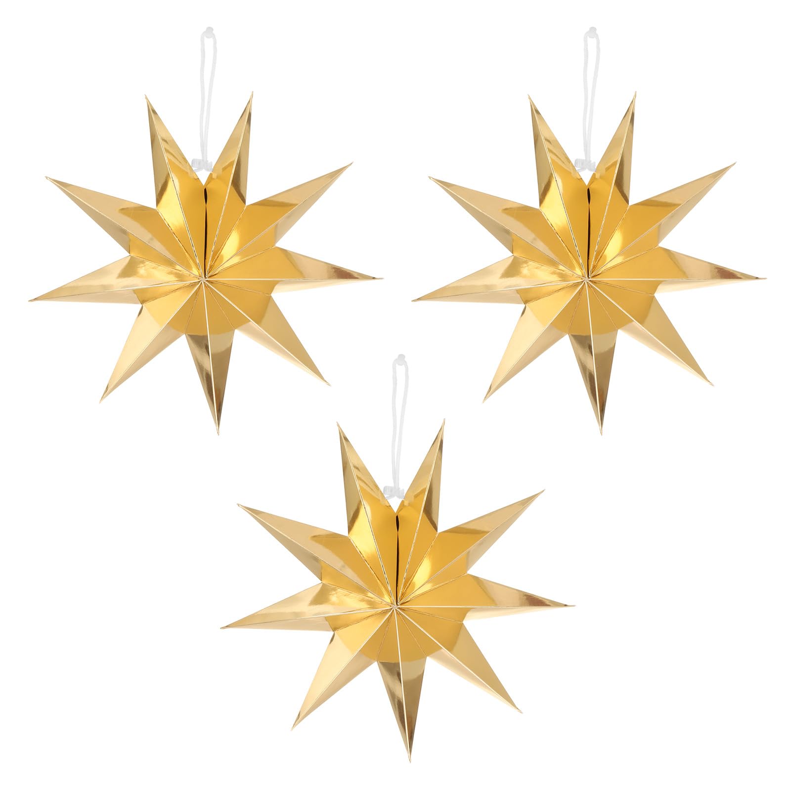 Lanterne en papier étoile suspendre Noël 30cm or déco mariage et fête graduation MECCANIXITY