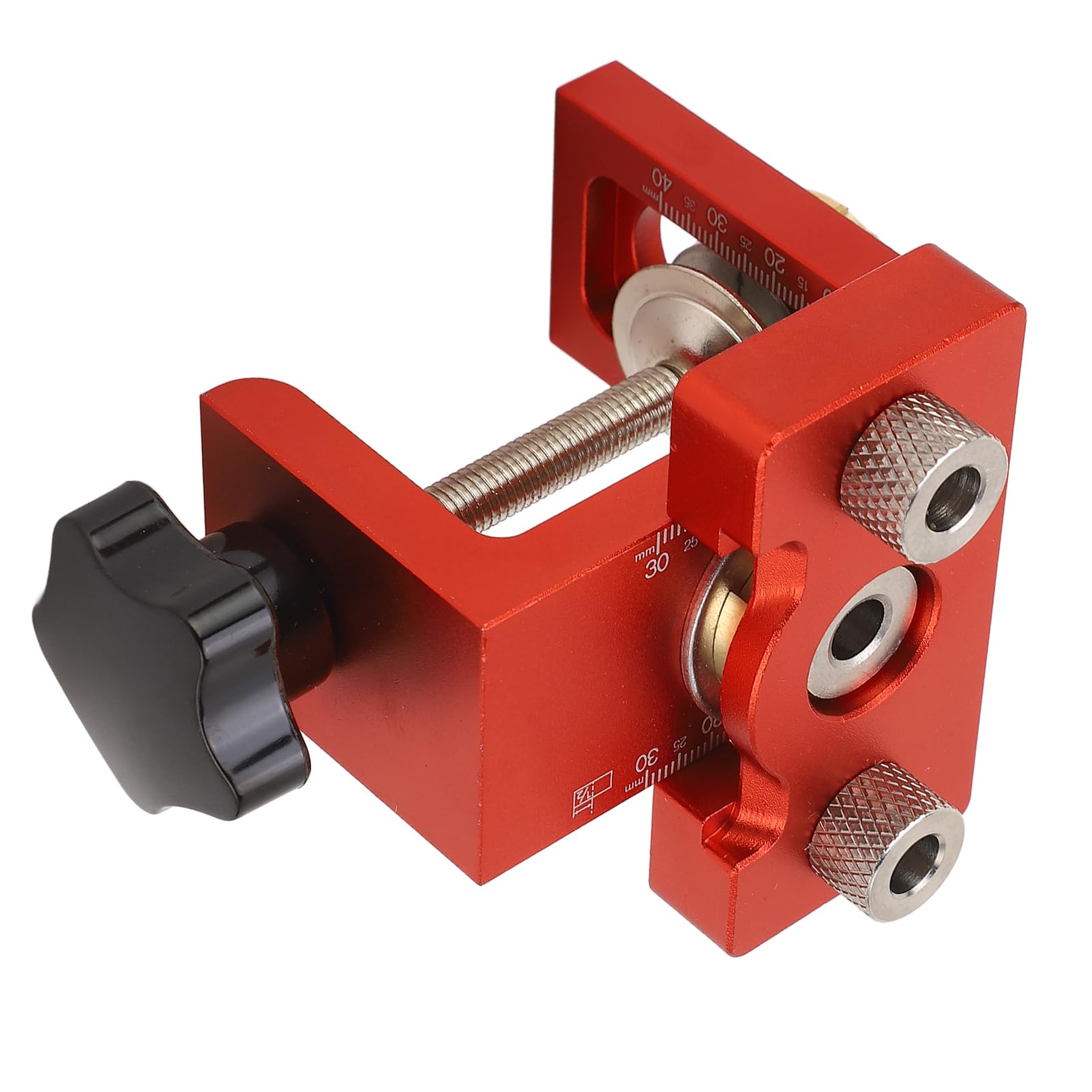 Hole Jig Kit, Aluminum Alloy Body Wide Application Simple Disassemble Compact Clear Scale Pocket Screw Jig Adjustable for Board Furniture