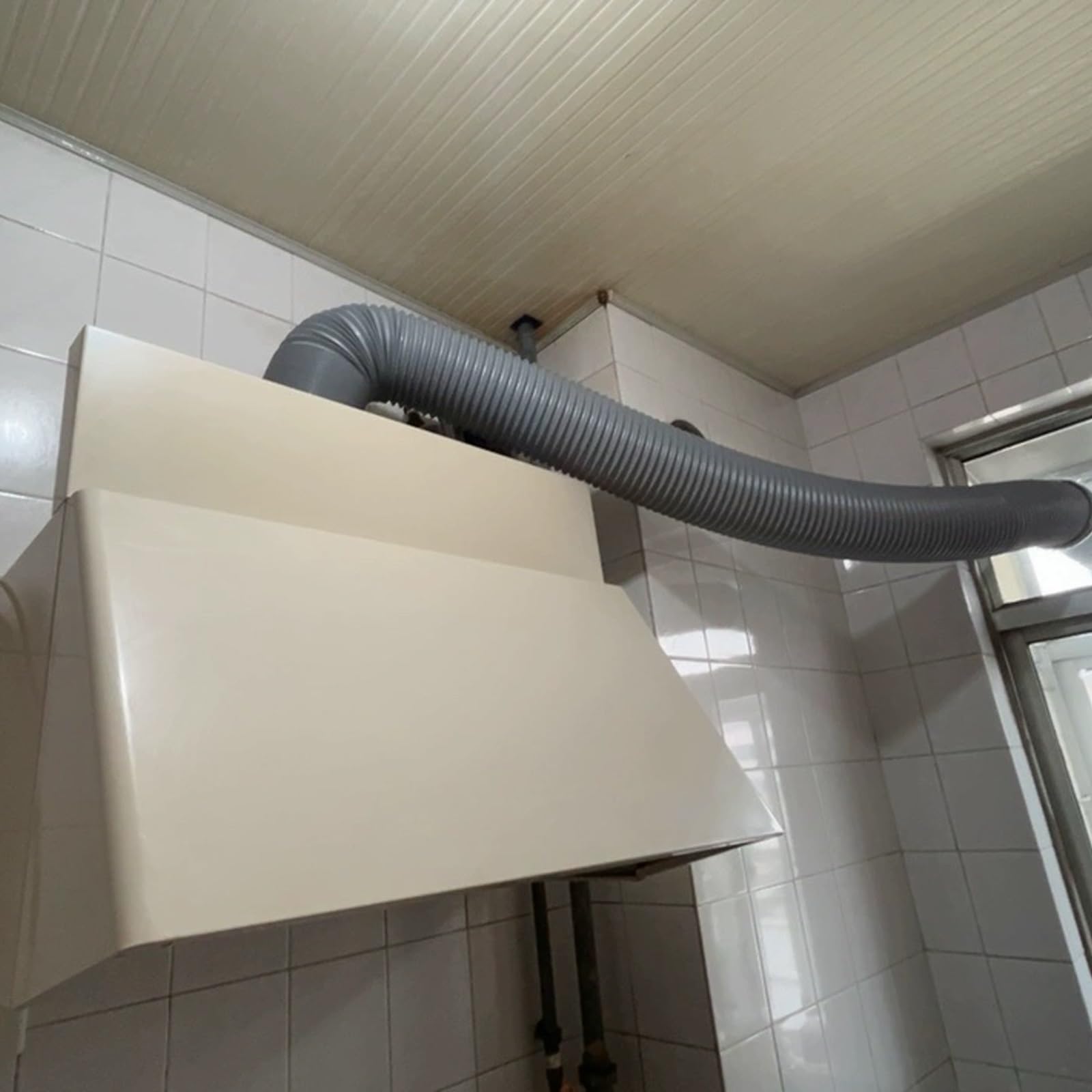 Manguera Escape Flexible Secadora, Conducto Retráctil PP con Alambre Acero Inoxidable, Tubo de Extracción de Humos Resistente al Calor Campana Extractora(150mmx3m(6inx9.8ft))