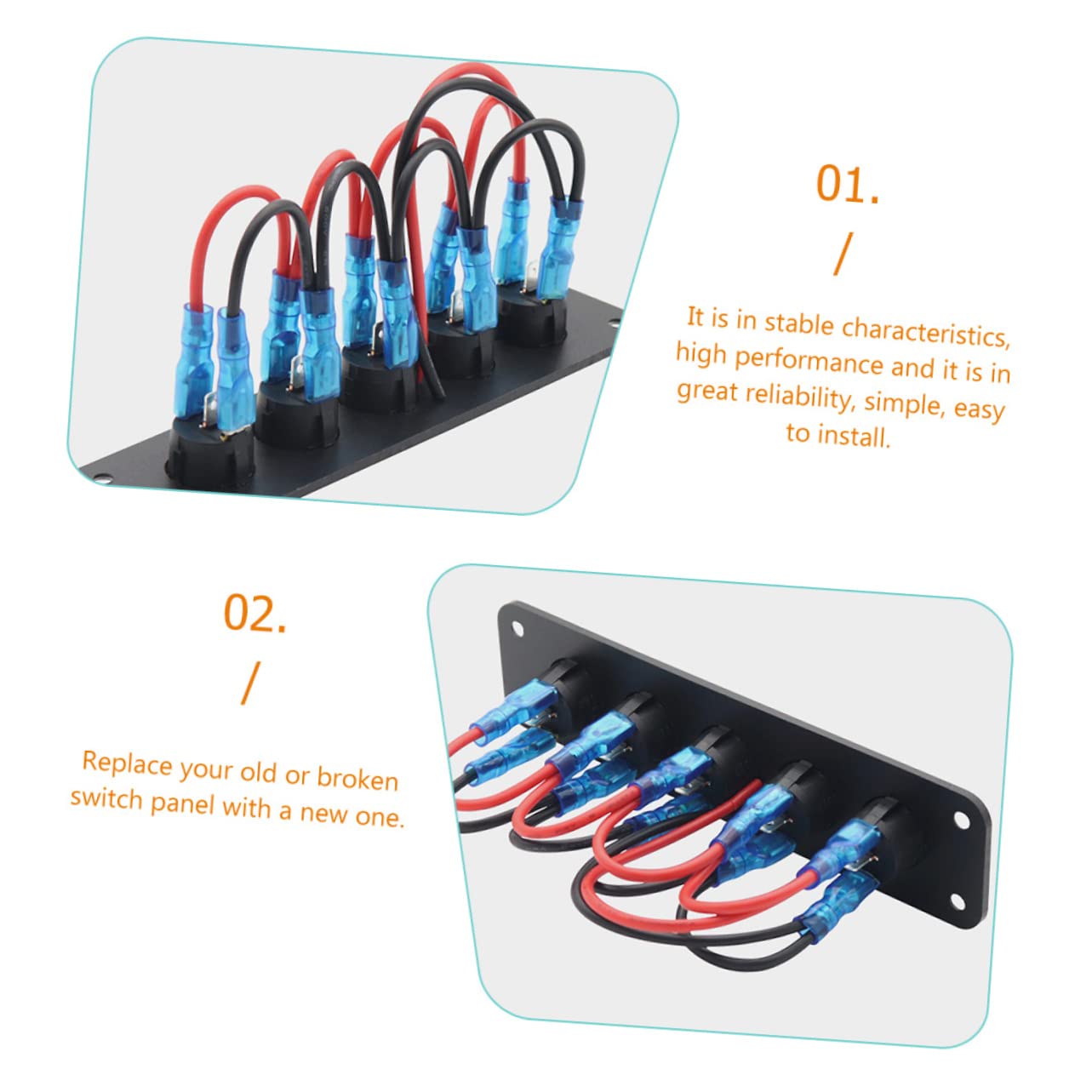 Gatuida 2piezas Panel De Interruptores Gang Para Vehículos Indicador Led Interruptor De Diseño Práctico Para y Automóviles