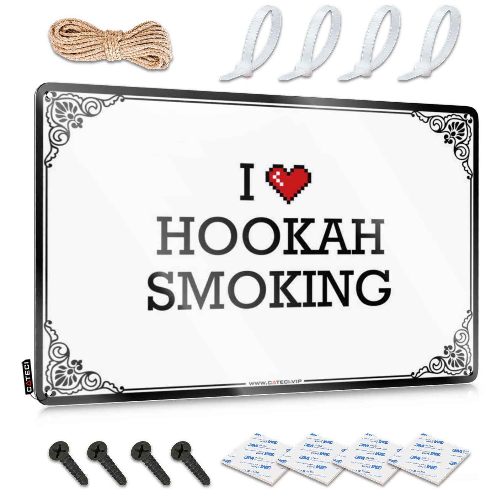 I Love Hookah Smoking Humorous Farmhouse Signs | Retro Kitchen Decor Vintage Style Soft Area Bedroom Decoration Easy Hang(20X30CM)