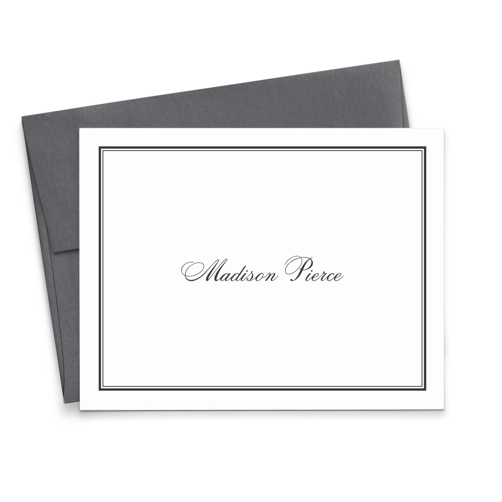 Personalized Classic Stationery For Women or Men, FOLDED Custom Note Cards For Business, Professional Stationary Notecards With Envelopes, Elegant Thank You Notes, Your Choice of Colors and Quantity