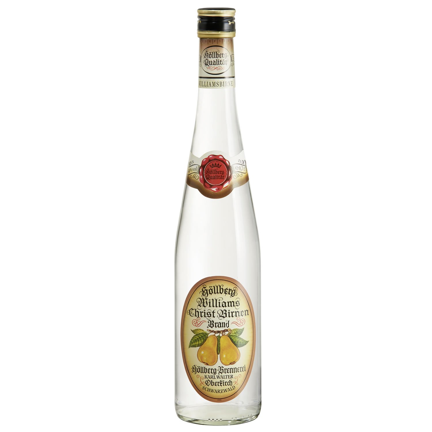 Original Höllberg Williams-Christ-Birnenbrand 40% vol., 0,7 Liter | Edler Premium Obstbrand aus Deutschland | Das perfekte Geschenk für Männer