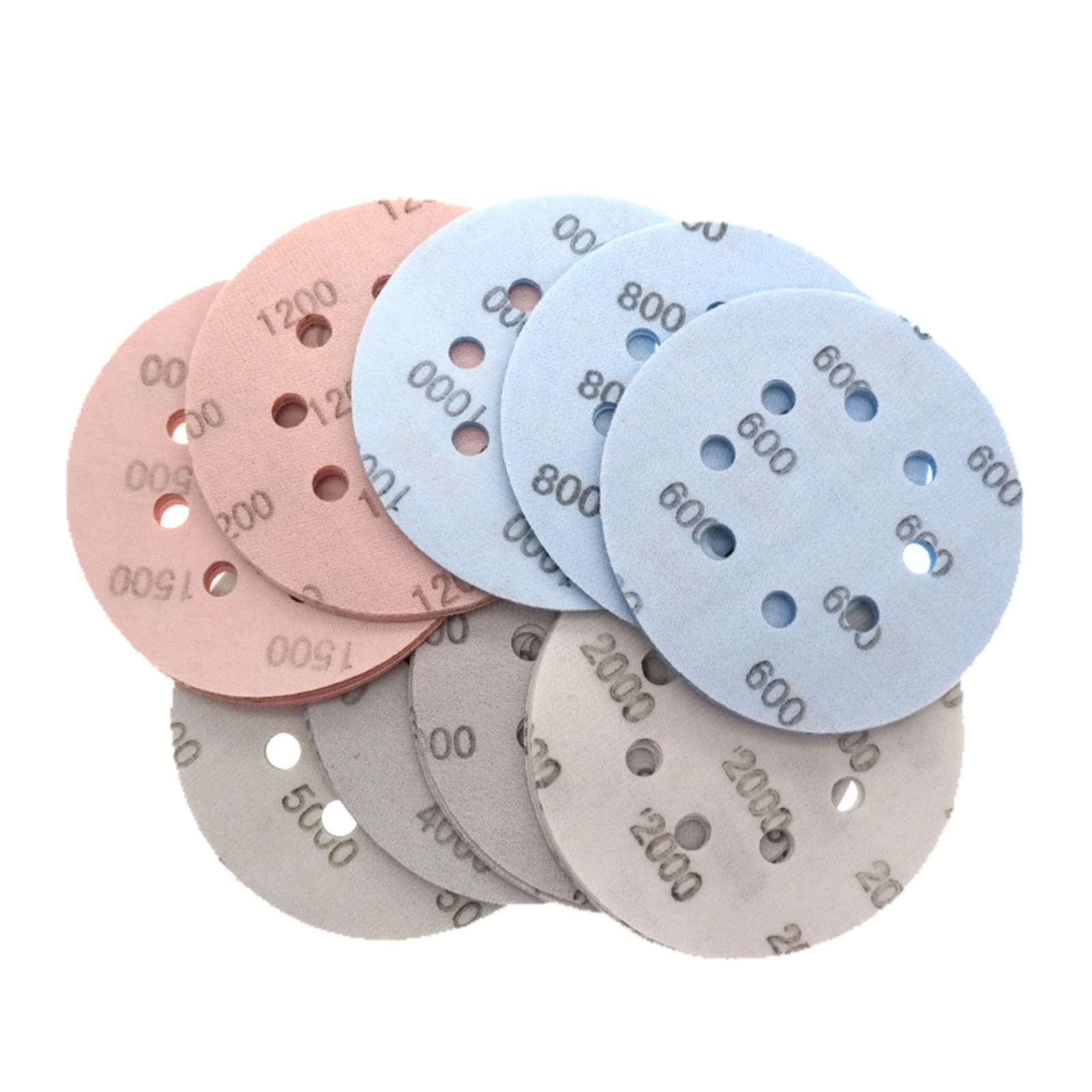 Papel de lija abrasivo ZSBLXHHJD 1 5pcs 5 "12 5 mm 8 orificio Suave Super Fino Húmedo/Dry Hook and Loop Auto Cuerpo Película Lijado de lijado Papel de lija 60-5000 Grit (Color : 1200 Grit)