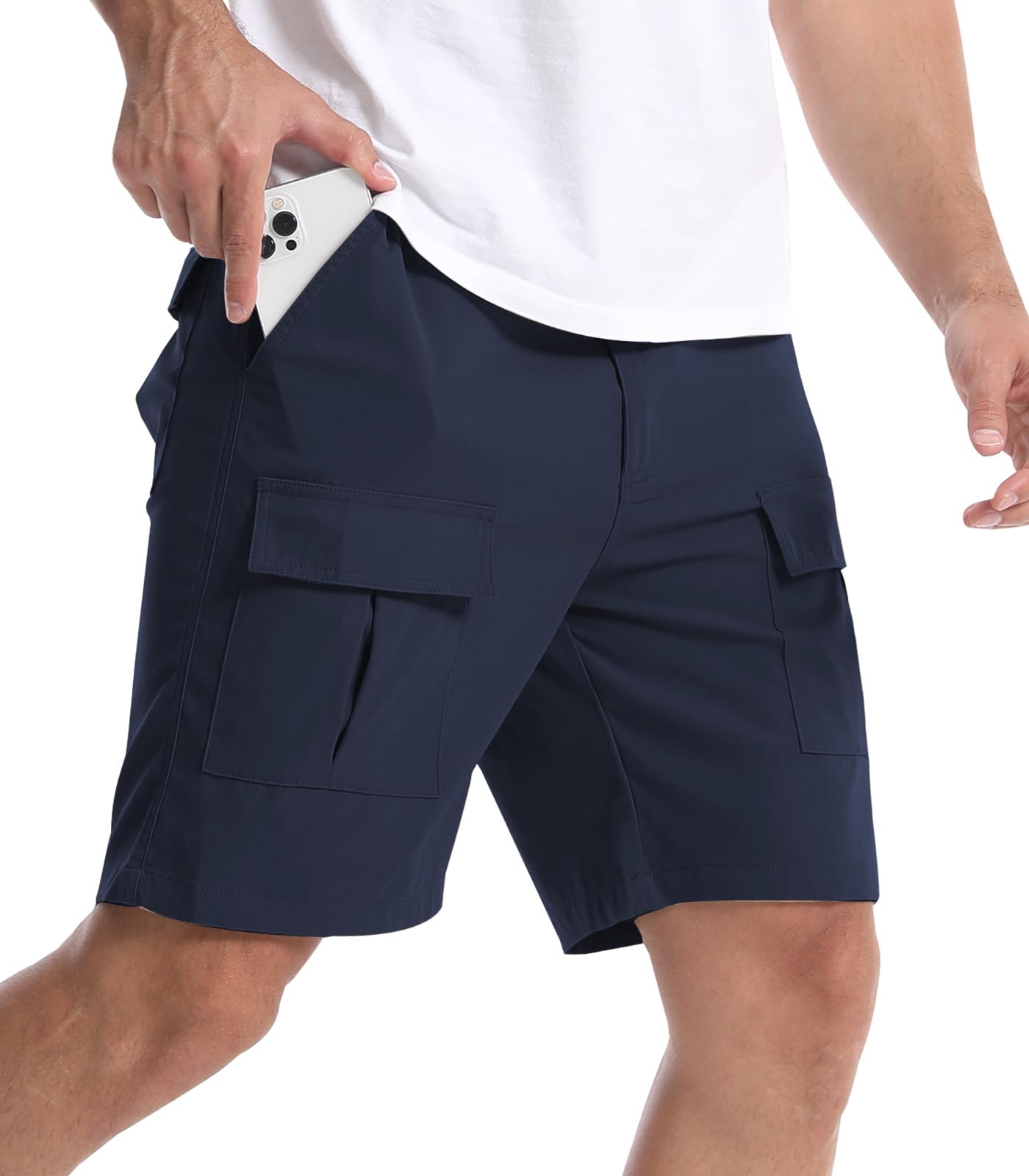 Suwangi Pantalones Cortos Cargo para Hombre Verano Moda Casual Trabajo Shorts Bermudas con Múltiples Bolsillos