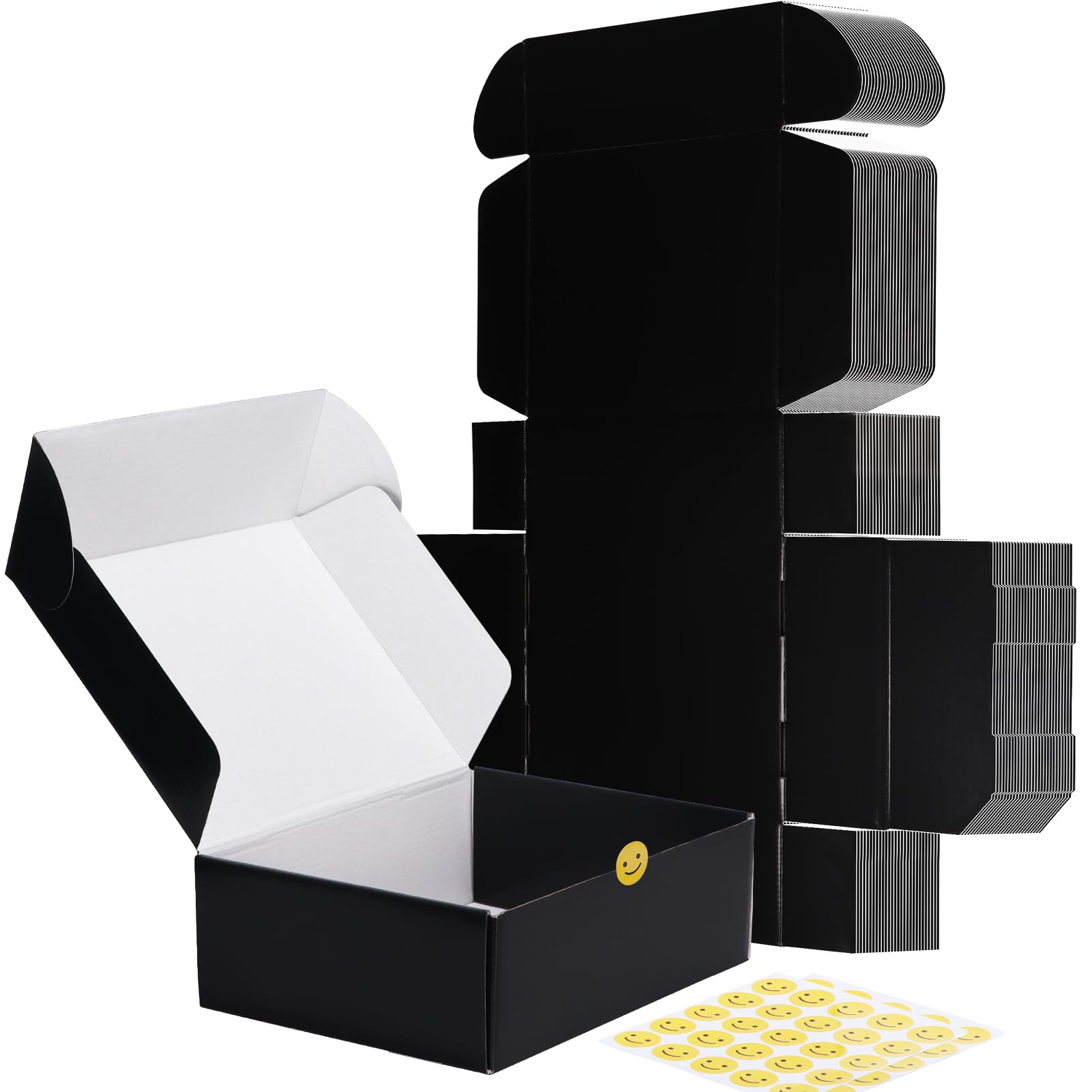 RLAVBL 12x9x4 Shipping Boxes Set of 20, Black Corrugated Cardboard Box for Packing, Mailing, Business, Gift