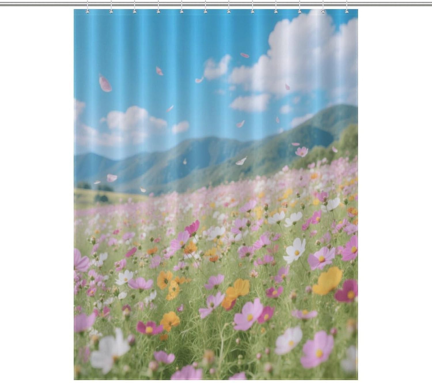 Shower Curtains Fabric Shower Curtain Liner Liner Showers Curtain Spring Flower Fields Showers Curtin Opaque for Privacy Protection Water Splash Protection High Aesthetics