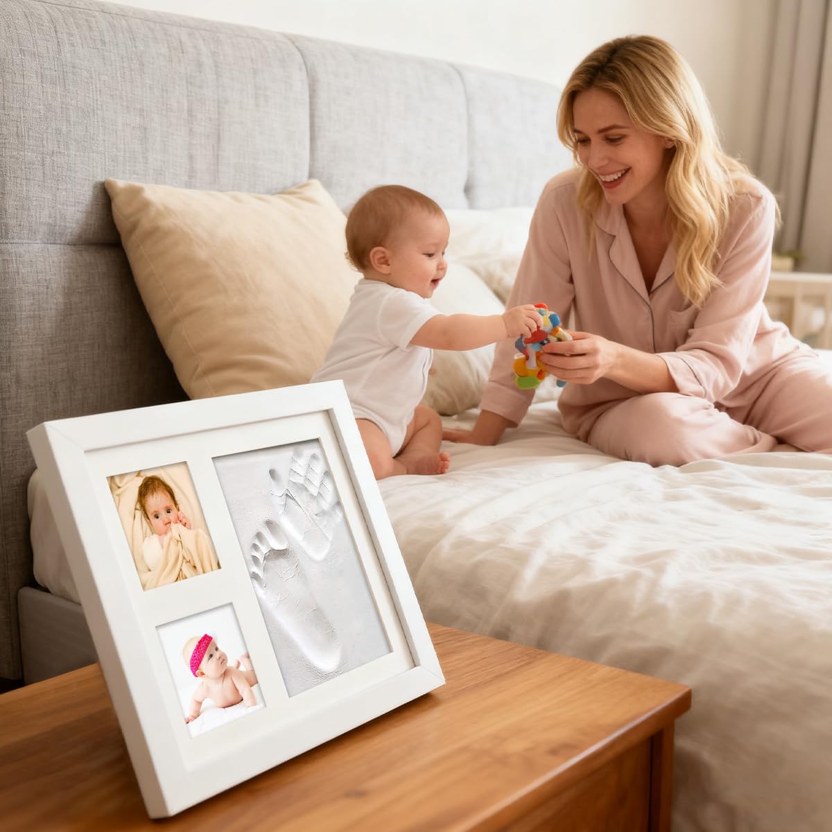 CENBEN Baby Clay Handprint and Footprint Kit, Keepsake Photo Frame for Newborn Baby Girls and Boys Baby Shower Gifts - Image 4