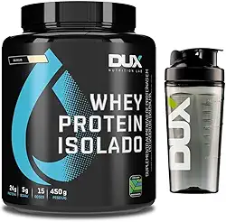 Combo Whey Protein Isolado Dux Nutrition 450g + Coqueteleira - Sabor Baunilha
