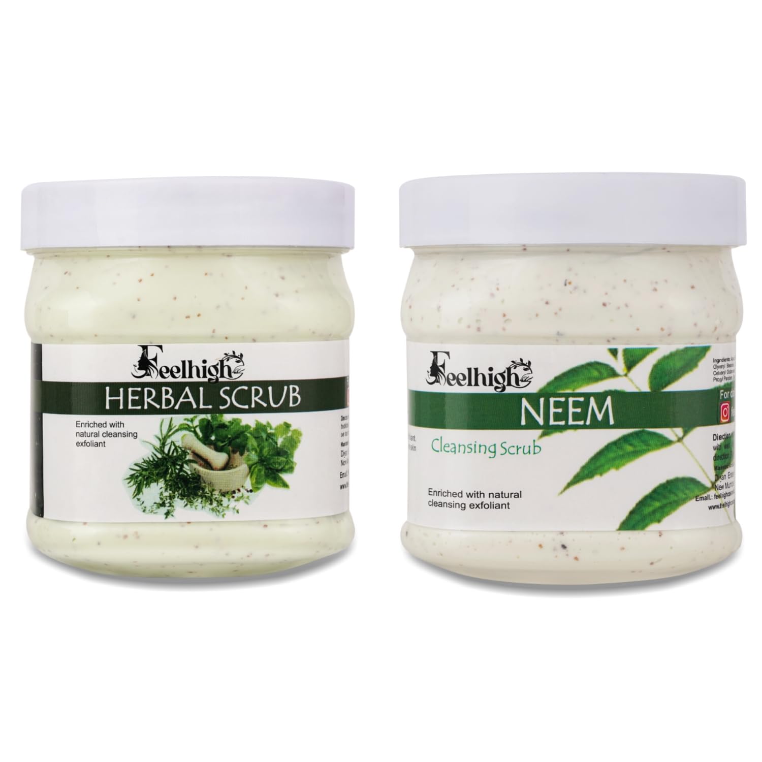 Face & Body Herbal Scrub Helps to Hydration skin Enriched Natural Cleansing Exfoliant-500ml And Neem Face Scrub Enriched with Neem Extract 500ml Men & Woman-image-39