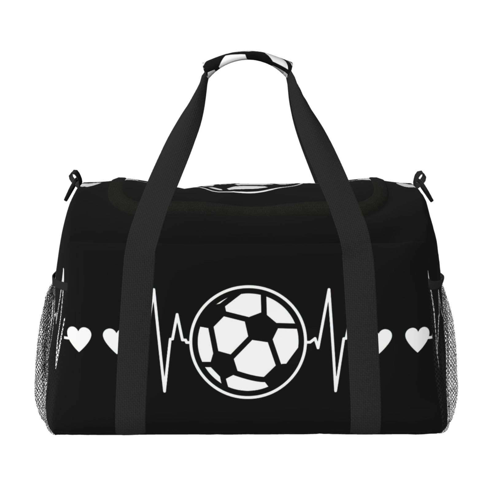 'I Love Soccer Travel Duffel' torba sportowa duża składana wodoodporna torba na noc plaża torby pływackie basen sport siłownia