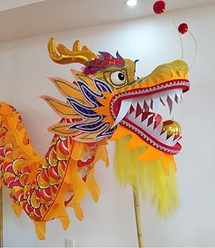Amazon.com: Lion Dance Head 5.5m Silk Chinese Dragon Dance Chinese