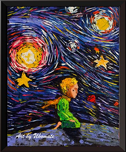 Uhomate The Little Prince Fox Le Petit Prince Little Prince Vincent Van Gogh Starry Night Posters Home Canvas Wall Art Nursery Decor Living Room Wall Decor A021 (13X19)
