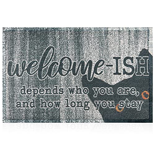 JJUUYOU Cat Front Door Mats Large Welcome Mat for Home Entrance Doormat Outdoor Indoor Non Slip Rubber Backing Back Doormat Waterproof Cute Floor Mat Porch Shoe Rugs 90X60CM