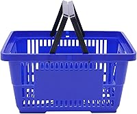 Vista 1 de 12 cestas de compras de 18 litros con asas, cestas de compras, carritos de comestibles con asas, cestas de plástico para tiendas de comestibles