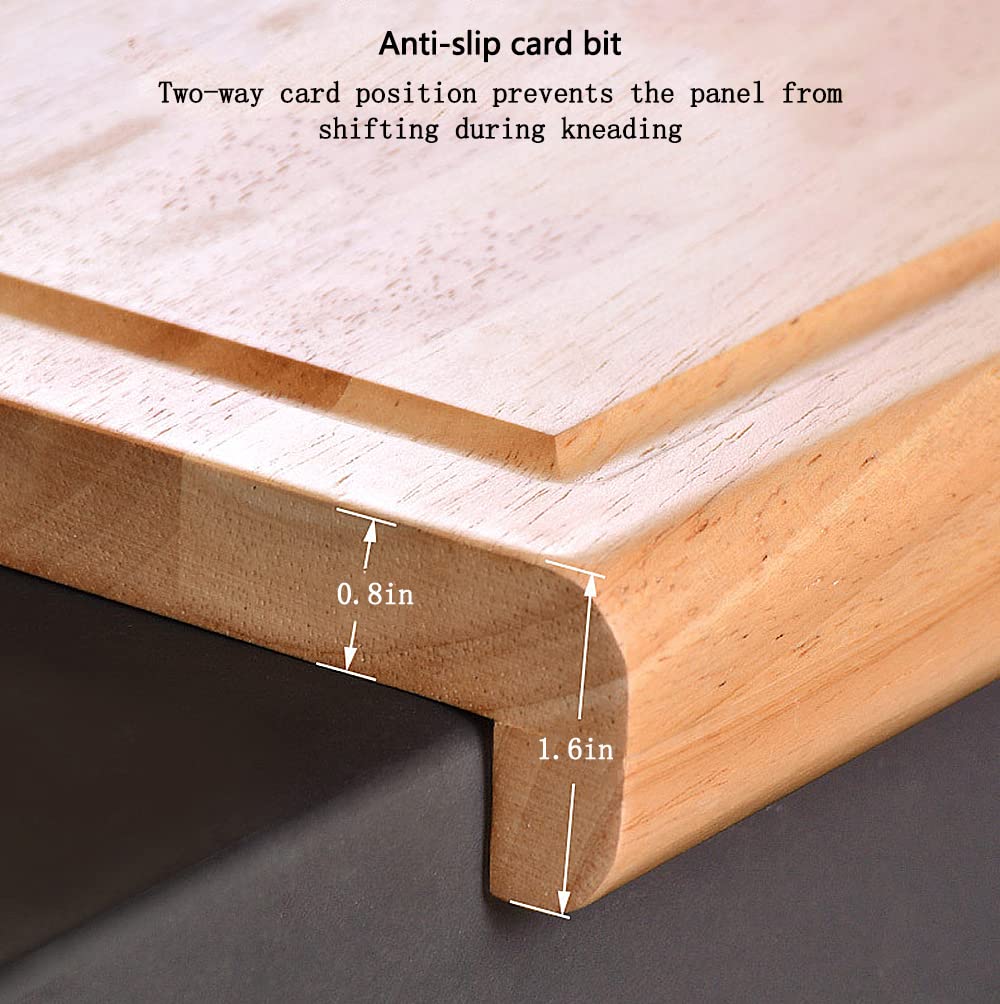 Tagliere 2 In 1 In Legno Di Gomma Naturale - 60x50 Cm, Con Segni Di Misura, Per Impastare E Tagliare