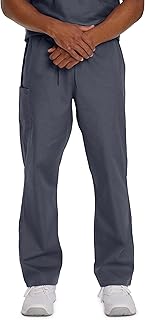 Landau Scrub Zone Unisex Relaxed Fit 2-Pocket Drawstring Cargo Scrub Pants 85221 Steel Grey