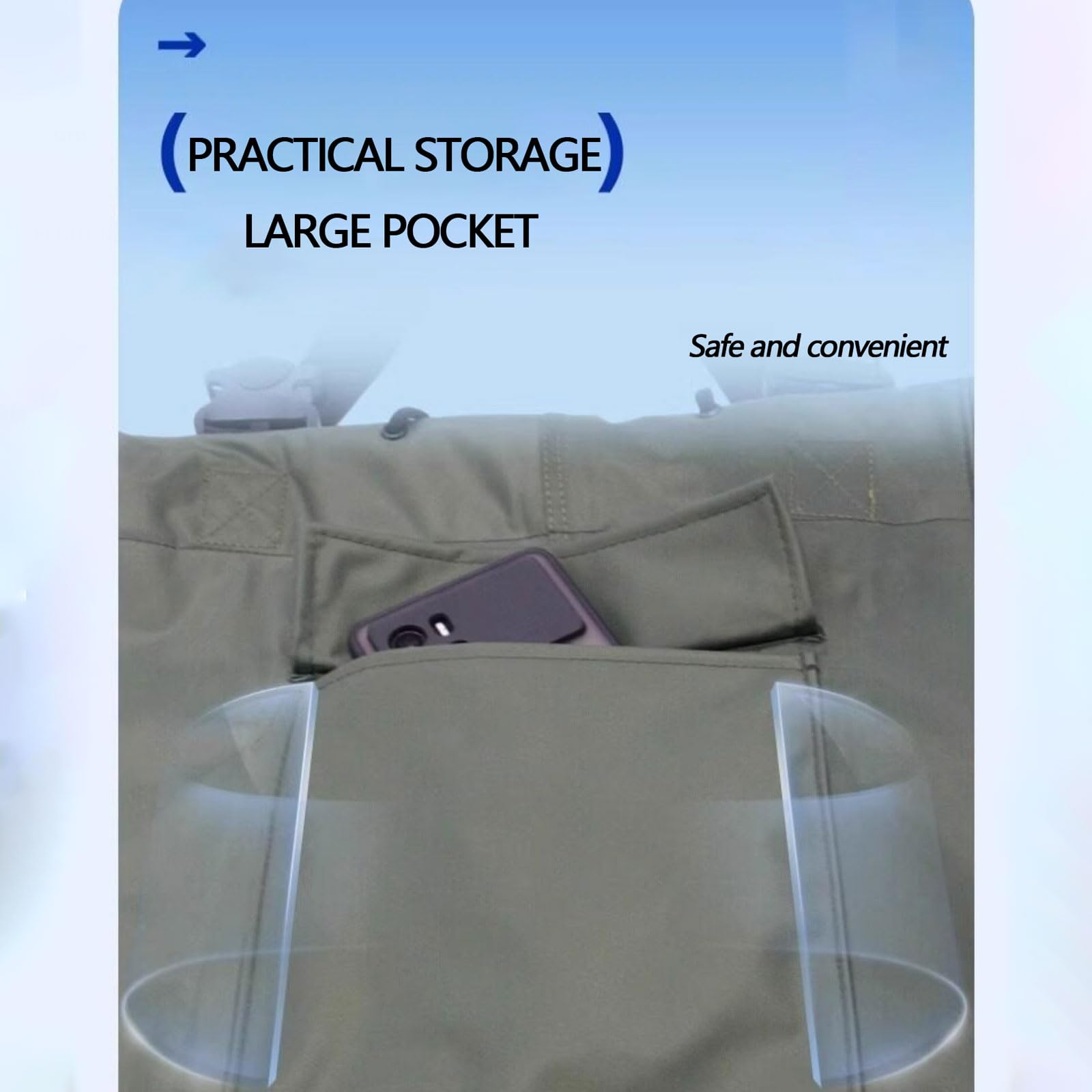 Wader da Pesca Nylon 3D Waders Pesca Abbigliamento Stivali resistenti alle alte pressioni Tasca impermeabile con cerniera Taglie 36-47 per Agricoltura,Giardinaggio,Caccia,Fattorie