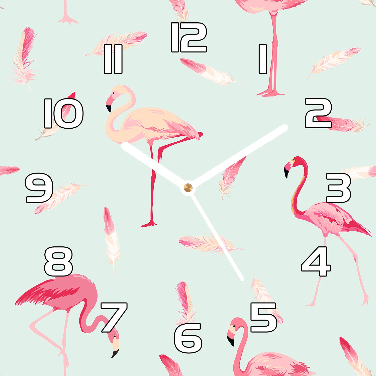 Horloge en verre 30x30 cm oiseau flamant : créez une ambiance évasion dans votre salon