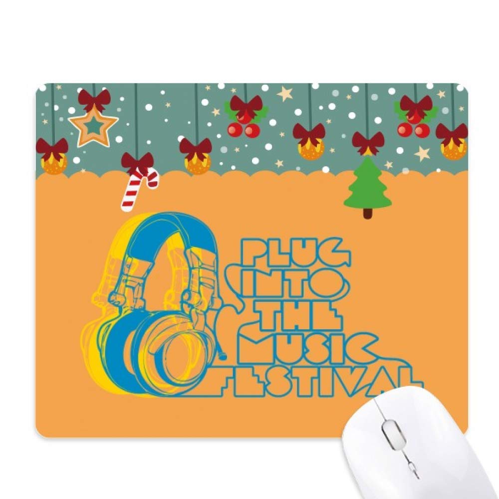 Tapis de souris orange Noël caoutchouc bureau pour souris et casque